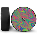 Psychedelic Rave Print Tire Cover With Camera Hole