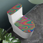 Psychedelic Rave Print Toilet Lid And Tank Cover Set