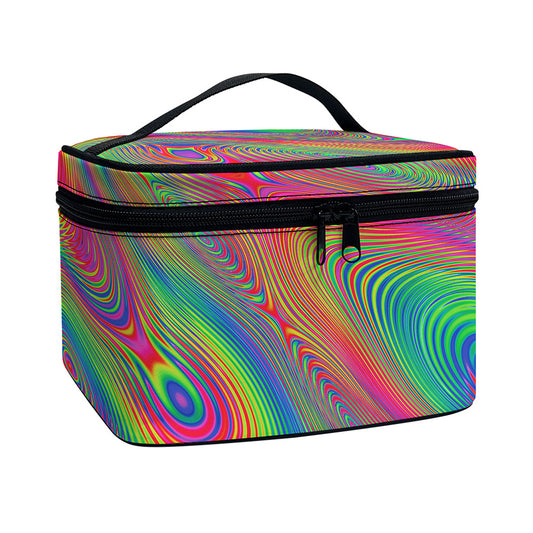 Psychedelic Rave Print Travel Makeup Bag