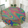Psychedelic Rave Print Waterproof Round Tablecloth