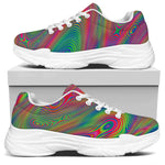 Psychedelic Rave Print White Chunky Shoes
