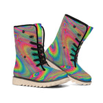 Psychedelic Rave Print Winter Boots