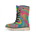 Psychedelic Rave Print Winter Boots