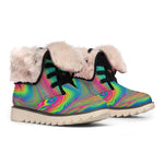 Psychedelic Rave Print Winter Boots