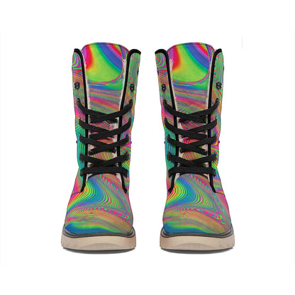 Psychedelic Rave Print Winter Boots
