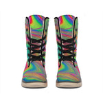 Psychedelic Rave Print Winter Boots