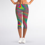 Psychedelic Rave Print Women's Capri Leggings