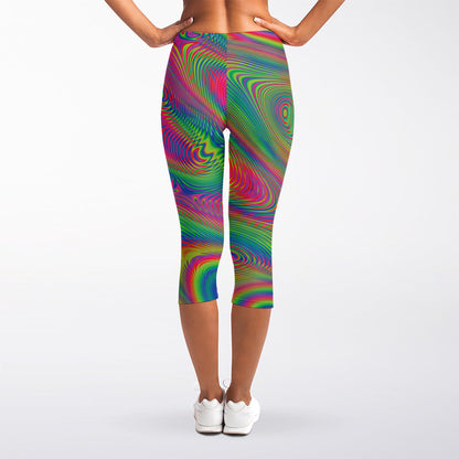 Psychedelic Rave Print Women's Capri Leggings