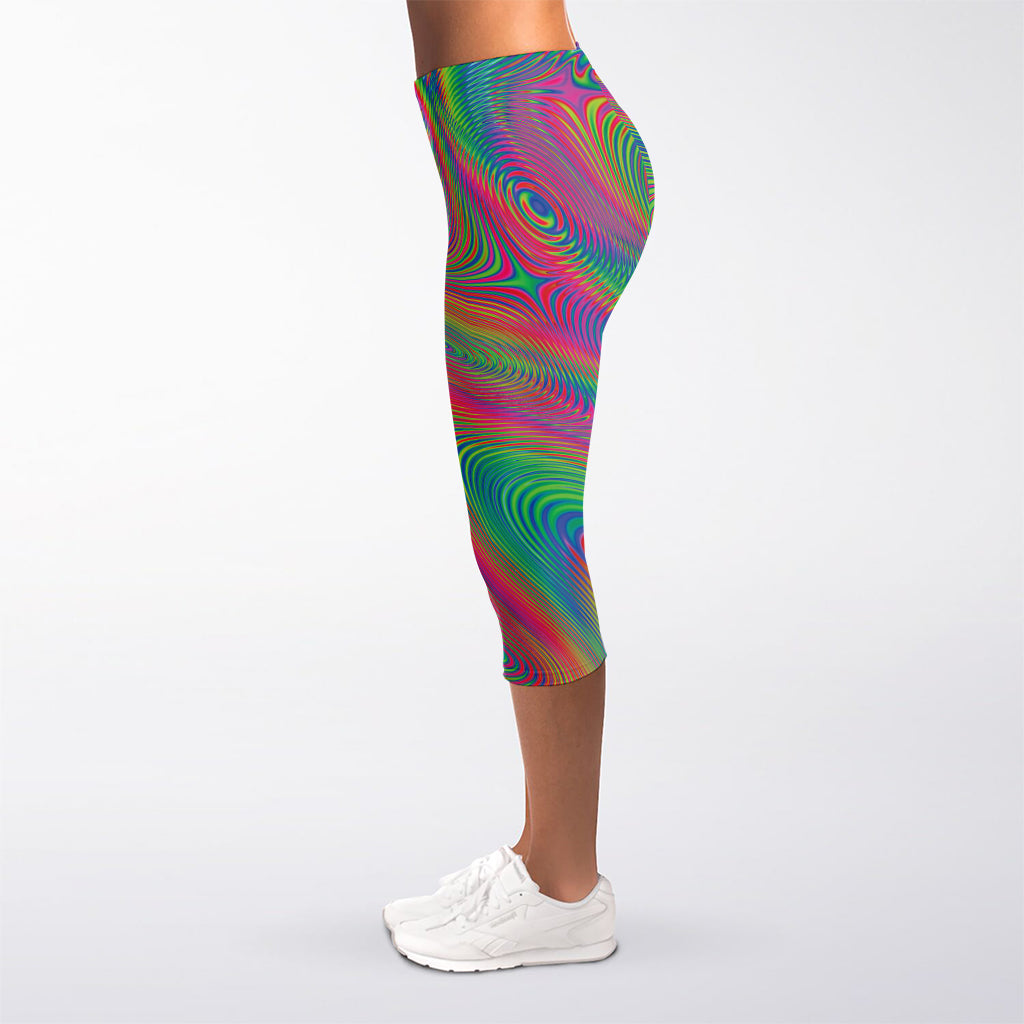 Psychedelic Rave Print Women's Capri Leggings