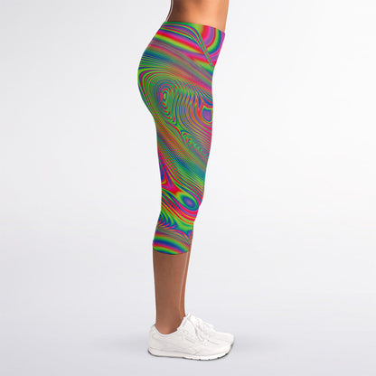 Psychedelic Rave Print Women's Capri Leggings