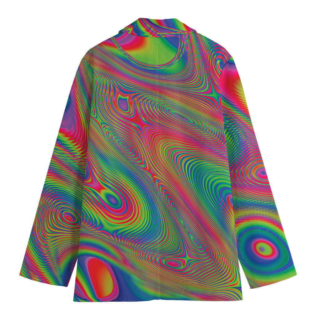 Psychedelic Rave Print Women's Cotton Blazer