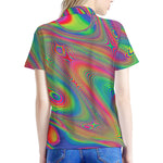Psychedelic Rave Print Women's Polo Shirt