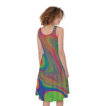 Psychedelic Rave Print Women's Sleeveless Dress