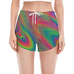 Psychedelic Rave Print Women's Split Running Shorts