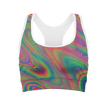 Psychedelic Rave Print Women's Sports Bra