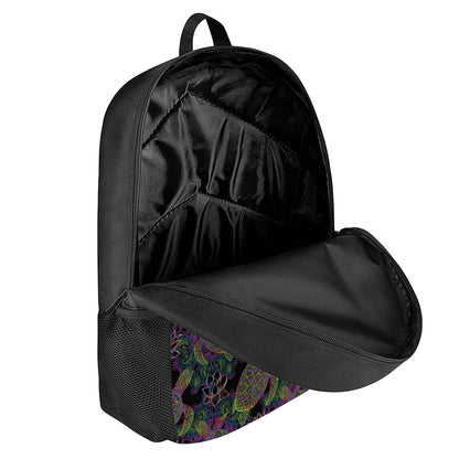 Psychedelic Sea Turtle Pattern Print 17 Inch Backpack