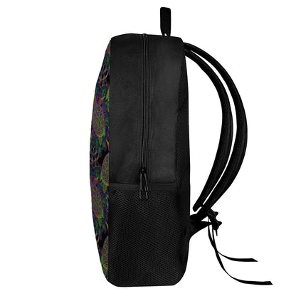 Psychedelic Sea Turtle Pattern Print 17 Inch Backpack