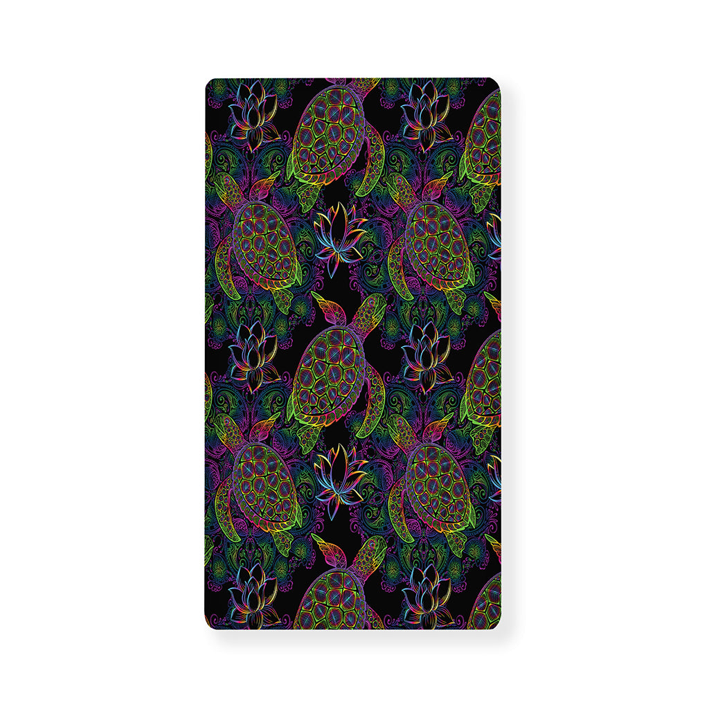 Psychedelic Sea Turtle Pattern Print Baby Crib Sheet