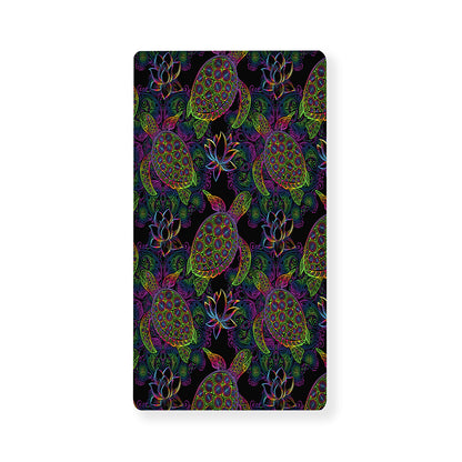 Psychedelic Sea Turtle Pattern Print Baby Crib Sheet