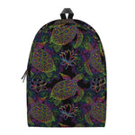 Psychedelic Sea Turtle Pattern Print Backpack