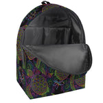 Psychedelic Sea Turtle Pattern Print Backpack