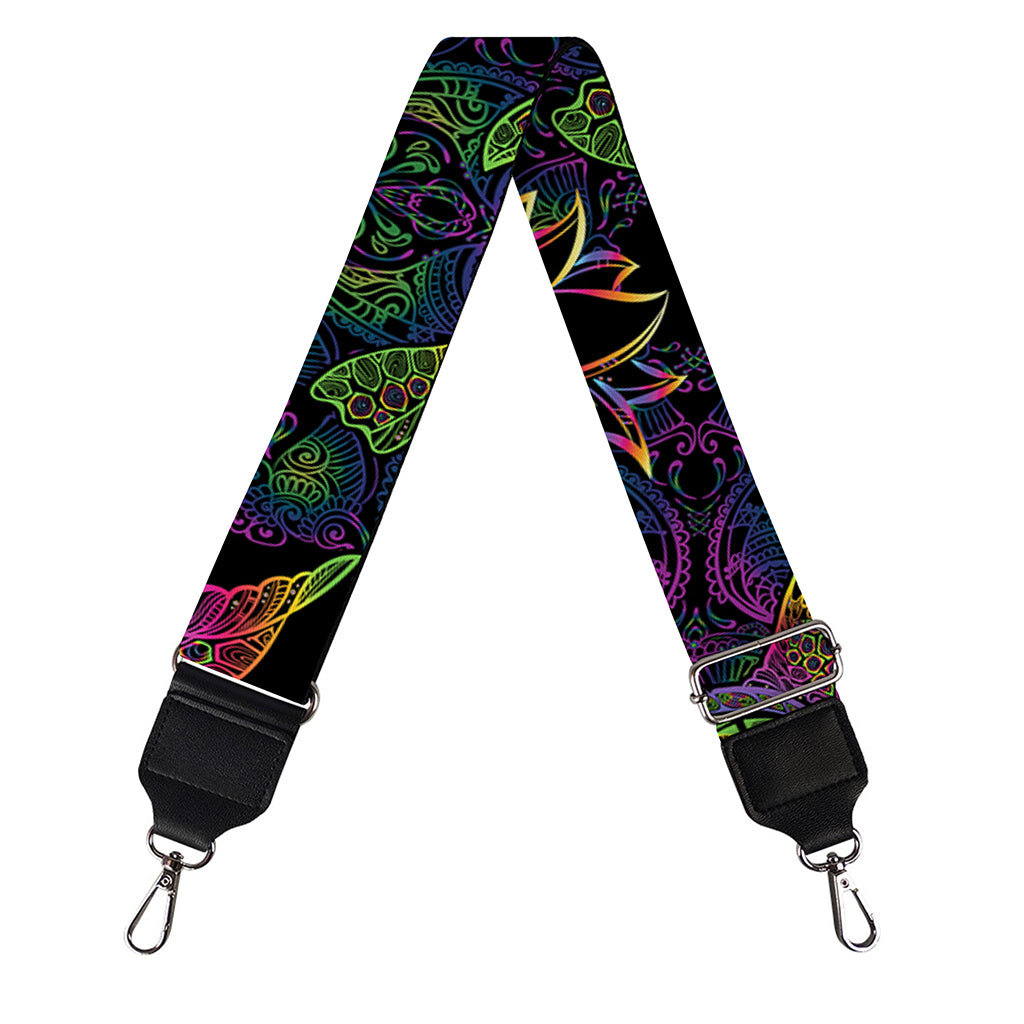 Psychedelic Sea Turtle Pattern Print Bag Strap