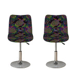 Psychedelic Sea Turtle Pattern Print Bar Stool Covers