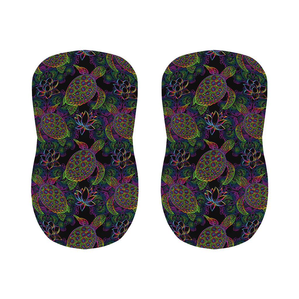 Psychedelic Sea Turtle Pattern Print Bar Stool Covers