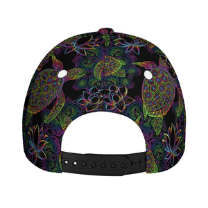 Psychedelic Sea Turtle Pattern Print Baseball Cap