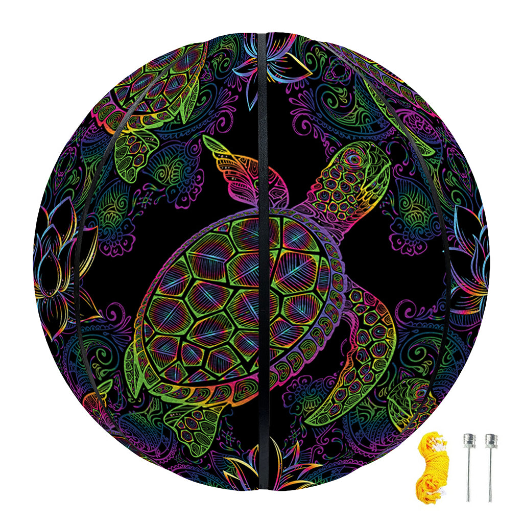 Psychedelic Sea Turtle Pattern Print Basketball