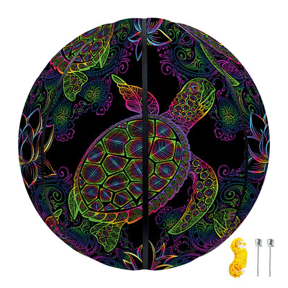 Psychedelic Sea Turtle Pattern Print Basketball