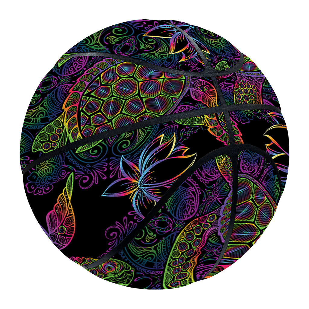 Psychedelic Sea Turtle Pattern Print Basketball
