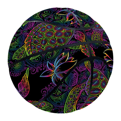 Psychedelic Sea Turtle Pattern Print Basketball