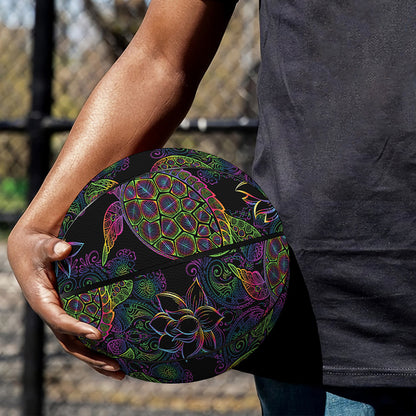 Psychedelic Sea Turtle Pattern Print Basketball
