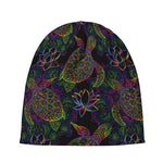 Psychedelic Sea Turtle Pattern Print Beanie