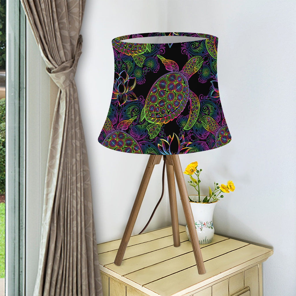 Psychedelic Sea Turtle Pattern Print Bell Lamp Shade