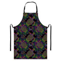 Psychedelic Sea Turtle Pattern Print Bib Apron With Pocket