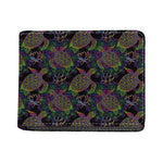 Psychedelic Sea Turtle Pattern Print Bifold Wallet