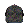 Psychedelic Sea Turtle Pattern Print Black Mesh Trucker Hat