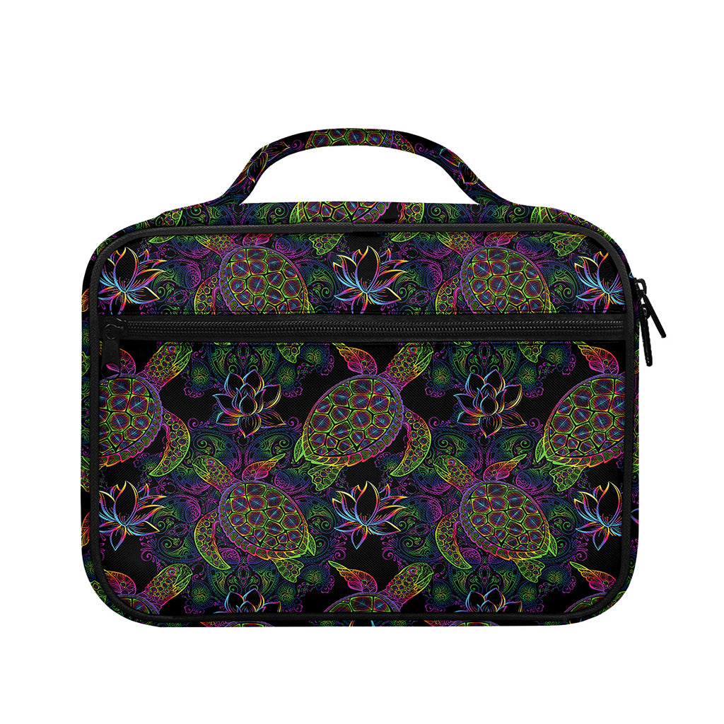 Psychedelic Sea Turtle Pattern Print Briefcase Bible Bag