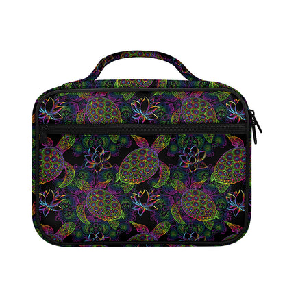 Psychedelic Sea Turtle Pattern Print Briefcase Bible Bag