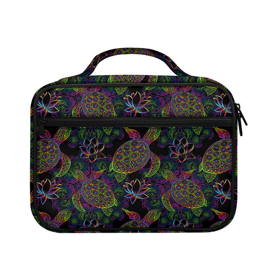 Psychedelic Sea Turtle Pattern Print Briefcase Bible Bag