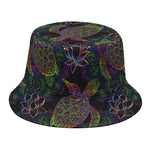Psychedelic Sea Turtle Pattern Print Bucket Hat