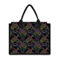 Psychedelic Sea Turtle Pattern Print Canvas Tote Bag