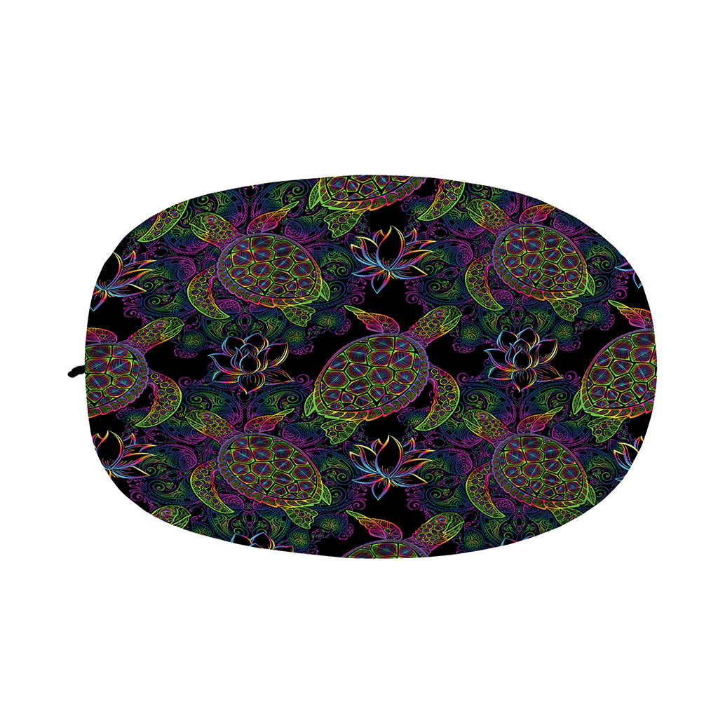 Psychedelic Sea Turtle Pattern Print Car Side Mirror Covers