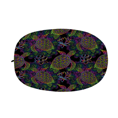 Psychedelic Sea Turtle Pattern Print Car Side Mirror Covers
