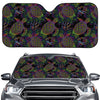 Psychedelic Sea Turtle Pattern Print Car Windshield Sun Shade