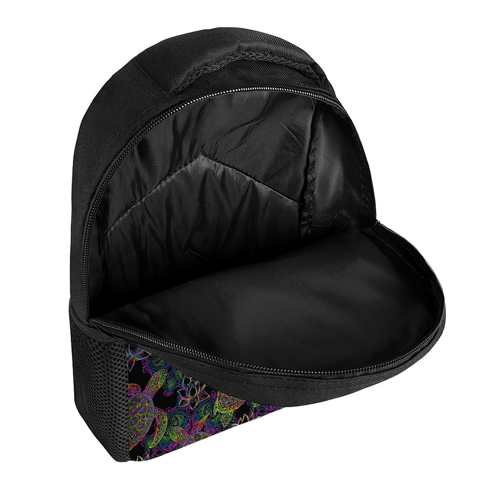 Psychedelic Sea Turtle Pattern Print Casual Backpack