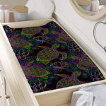 Psychedelic Sea Turtle Pattern Print Changing Pad Cover