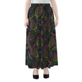 Psychedelic Sea Turtle Pattern Print Chiffon Maxi Skirt